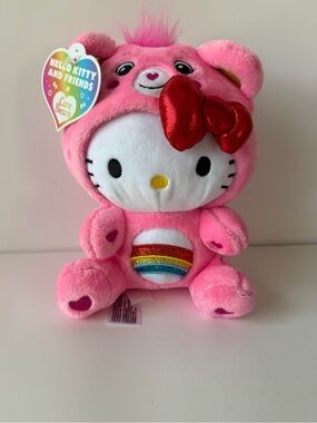 Hello Kitty x Care Bears Pink Plush Toy - Heart Bow